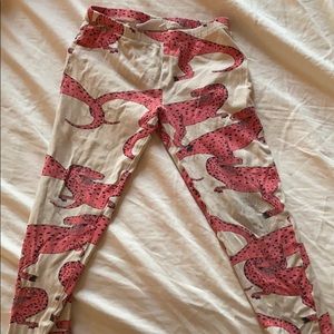 Mini Rodini pink dinosaur leggings 104/110 - 3T
